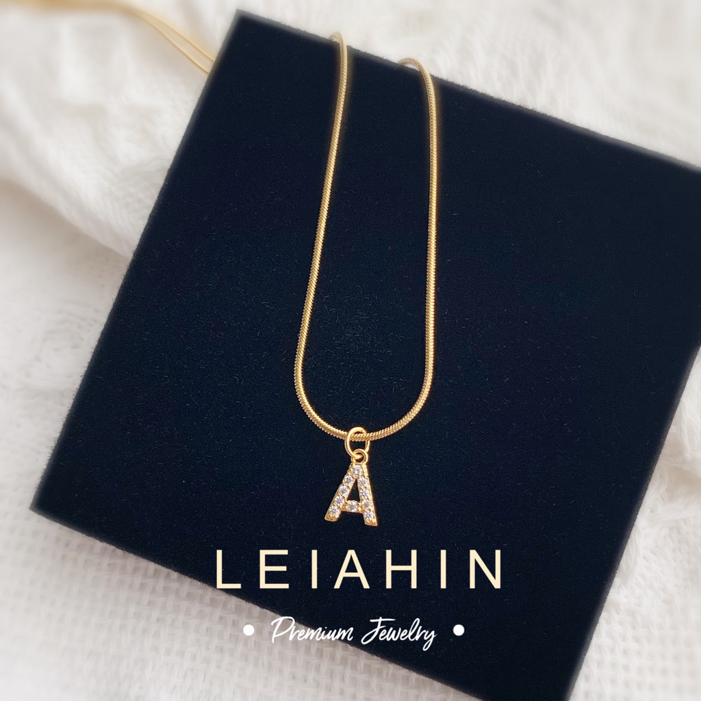 LEIAHIN Gold Letter Necklace Exquisite Initial A~Z Pendant Alphabet Necklaces Customised Fashion Jewellery Handmade Accessories Rantai