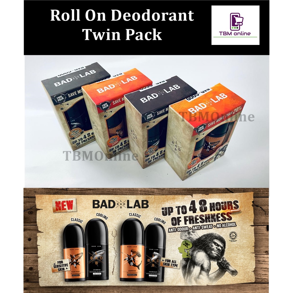 [Twin Pack] BAD LAB Roll-On Deodorant Serum 50ml - Hammered/ Razor Sharp/ COOLING Headbanger/ Ex-Marina