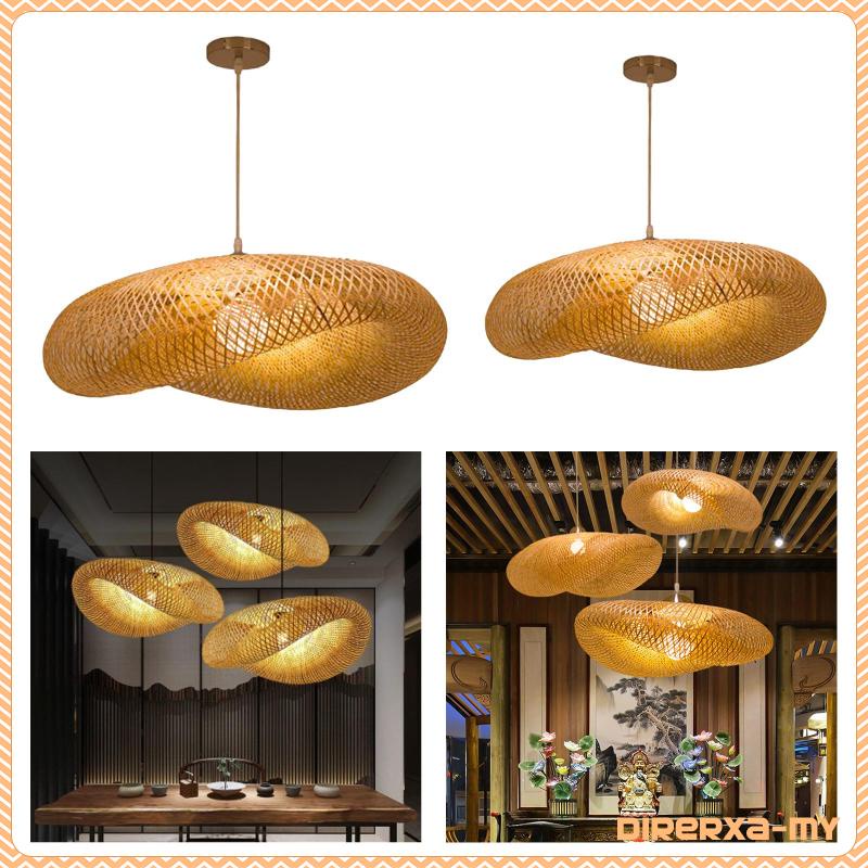 [direrxaMY] Bamboo Lantern Pendant Lighting Rattan Shades Single Light Weaving Natural Wooden Ceiling Hanging Light Ceiling Lampshade for Bedroom Tea Room