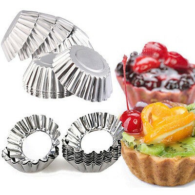 10pcs Aluminium Acuan Tart Shell Tart Mould Egg Tart Kuih Tart Fruit Tart Cheese Tart 3 5cm 4 5cm 5cm 5 5cm 6 3cm 7 5cm