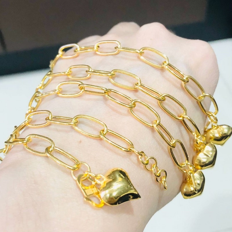 Rantai Tangan Sauh Paper Clip Emas 916 Tulen Shopee Malaysia