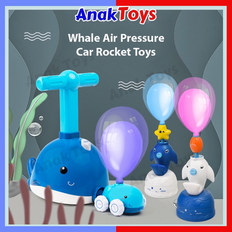 Dolphin Air Pressure Inertial Power Balloon Car Rocket Science Experiment Toys 小海豚空气动力气球车玩具 Mainan Budak Lelaki A193