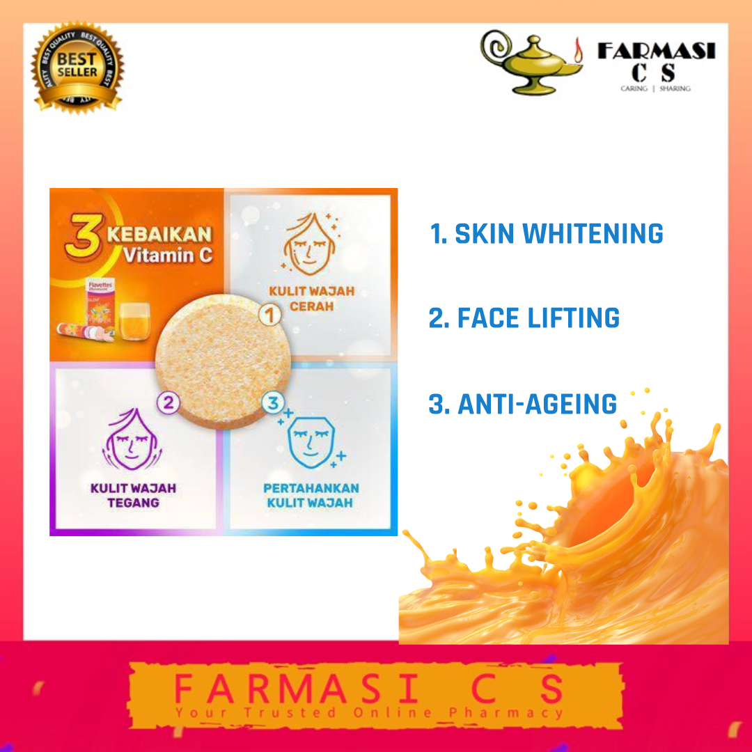 Flavettes Effervescent Glow Vit C 1000mg Glutathione E Vit E 30 S Exp 12 22 Shopee Malaysia