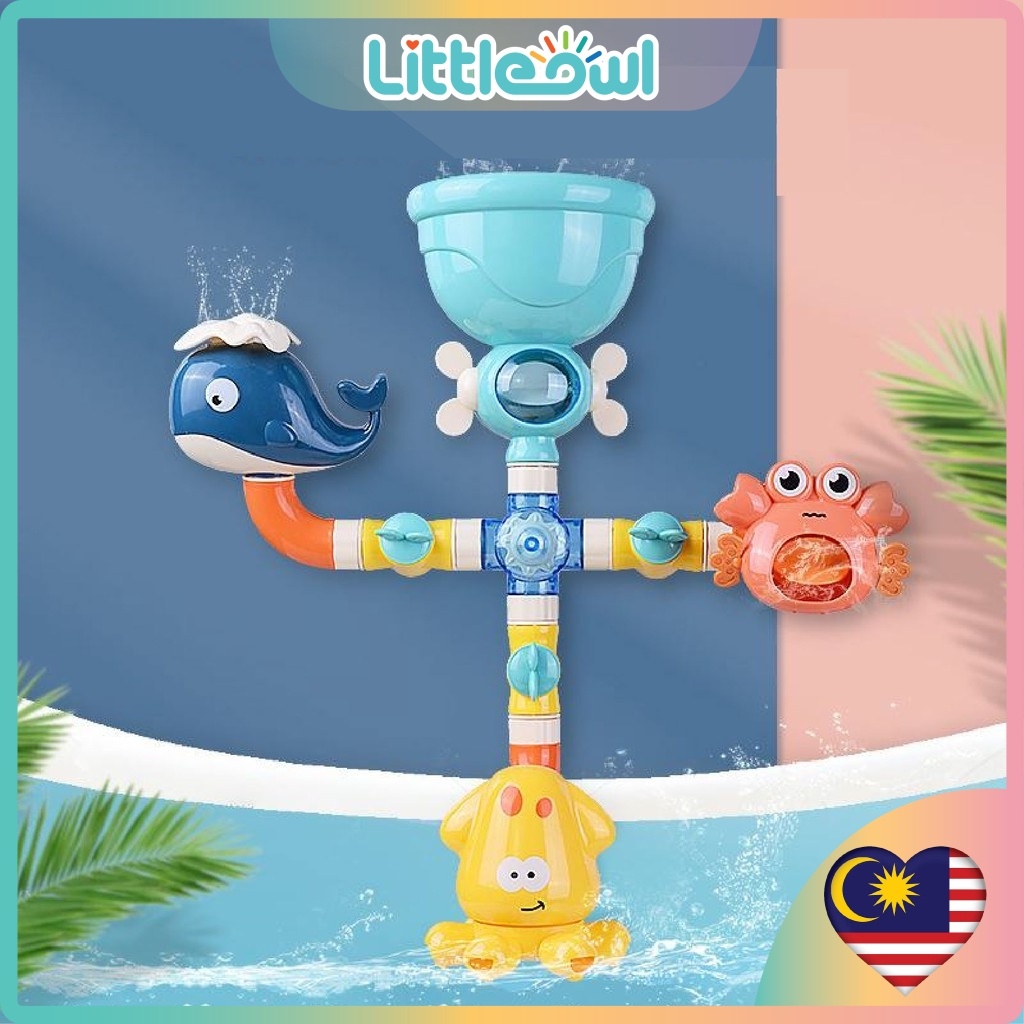 Toysbaby M Sia Baby Water Bath Pipes Toys Sprinkle Assembly Game Kids Bathroom Shopee Malaysia