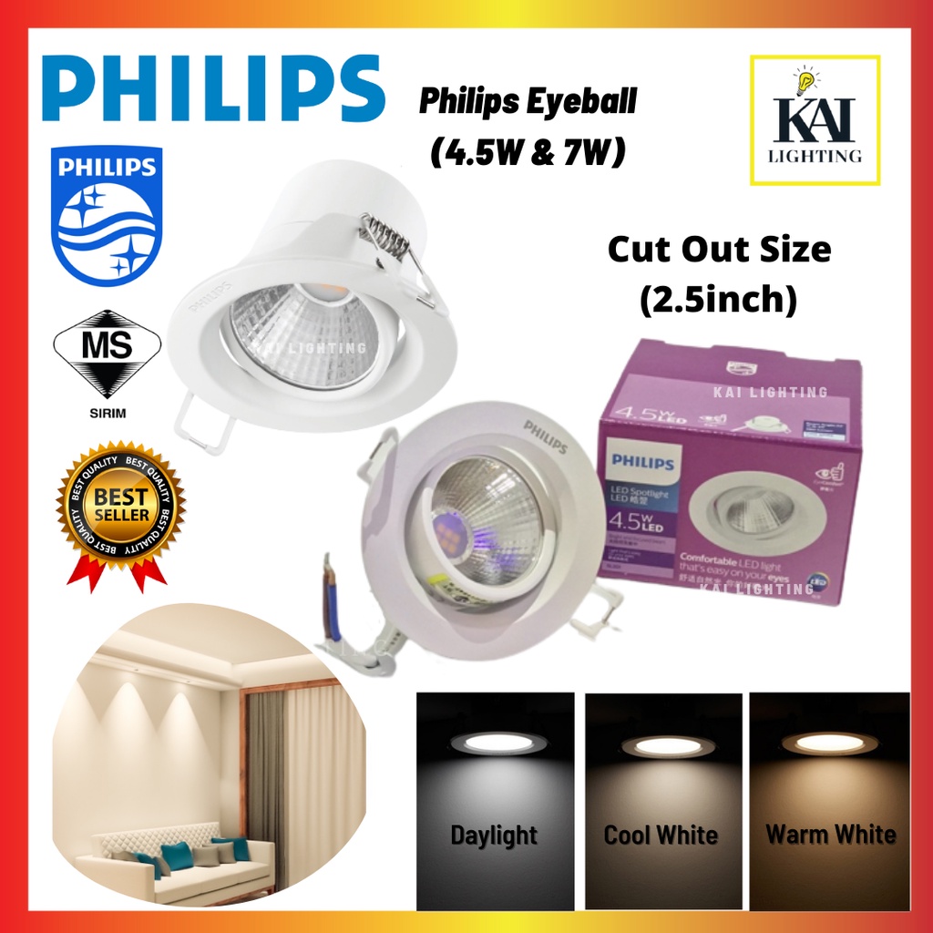 Philips LED Eyeball 59776 Pameron 7W Recessed Spotlight SL201 4.5W