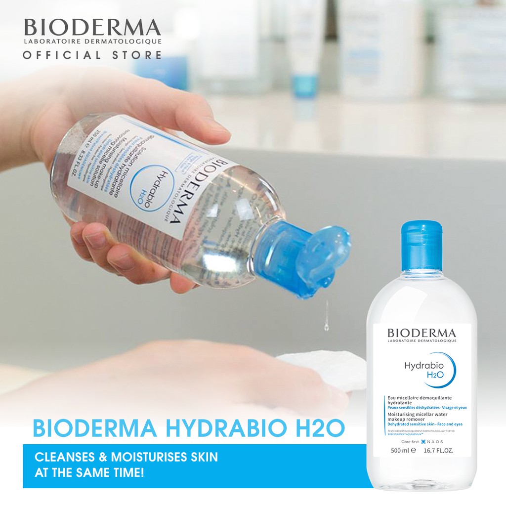 Bioderma Hydrabio H2O Moisturising Micellar Water 500ML - Makeup Remover  for Dehydrated Skin | Shopee Malaysia