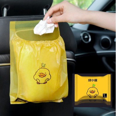 Adhesive Disposable Garbage Bag Cartoon Car Disposable Garbage Bag Creative Environmental Protection Hanging Storage Bag