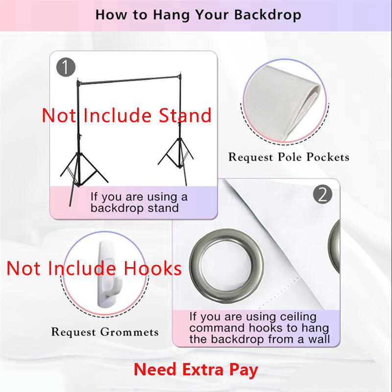 Add Grommets or Pole Pocket for Birthday Backdrop Banner Easy to Hang