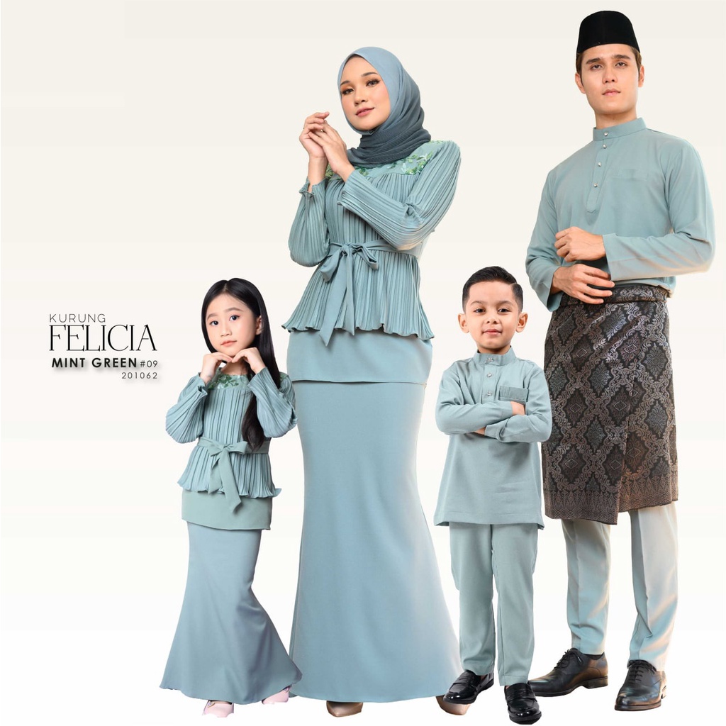 Baju Raya MINT GREEN 2022 Sedondon Family Baju Melayu Baju Kurung