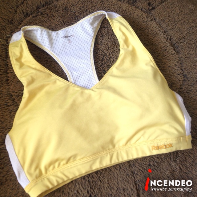 reebok yellow sports bra