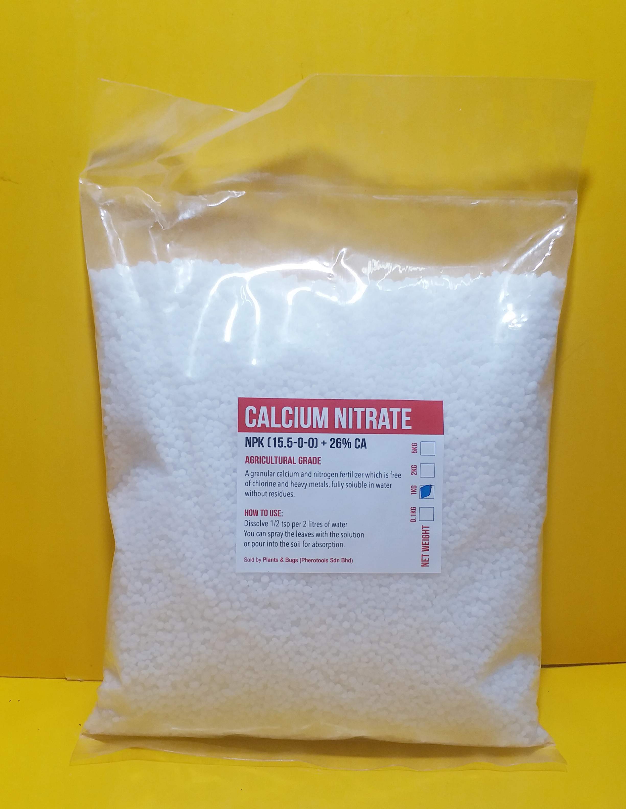 1kg Calcium Nitrate Agriculture Grade Fertigasi Fertilizer Cn Hydroponic Fertiliser Hydroponics 3589