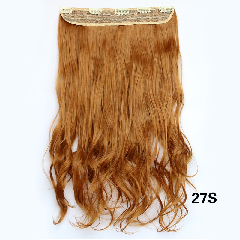Light Brown 27s 5 Clips Long Wavy Heat Resistant Synthetic Hair