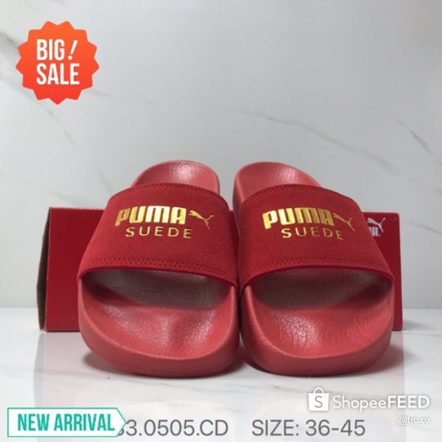 puma red slippers