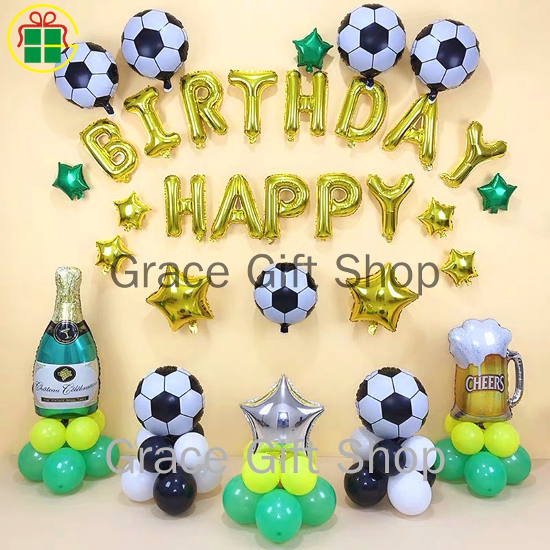 59pcs Set Football Balloon Set Boy Birthday Party Sports Theme Balloon Decor Shopee Malaysia