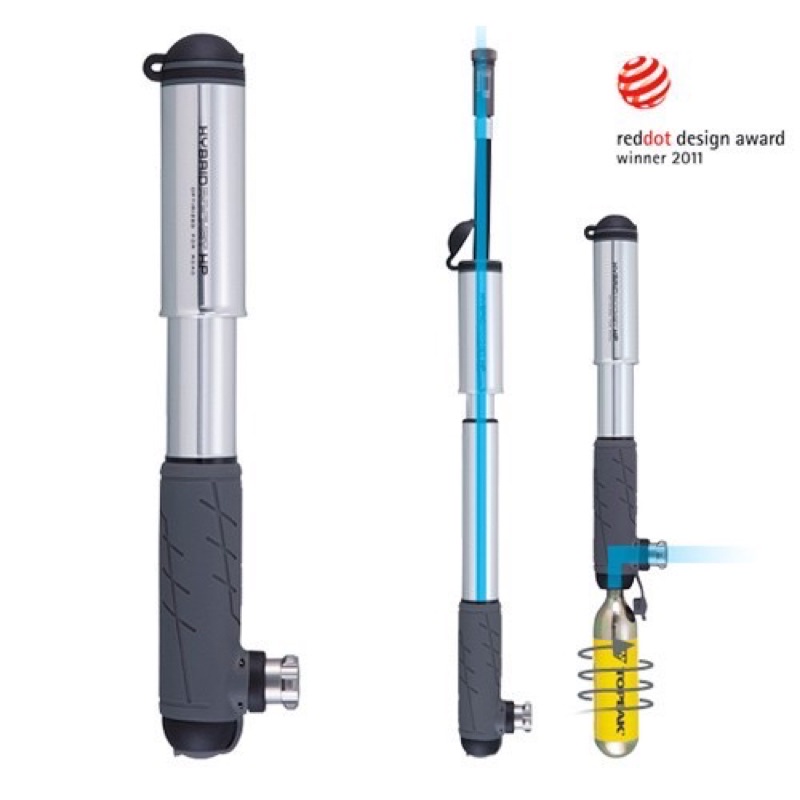 TOPEAK HYBRID ROCKET HP 160psi Dual c02 and pump BICYCLE HAND PUMP