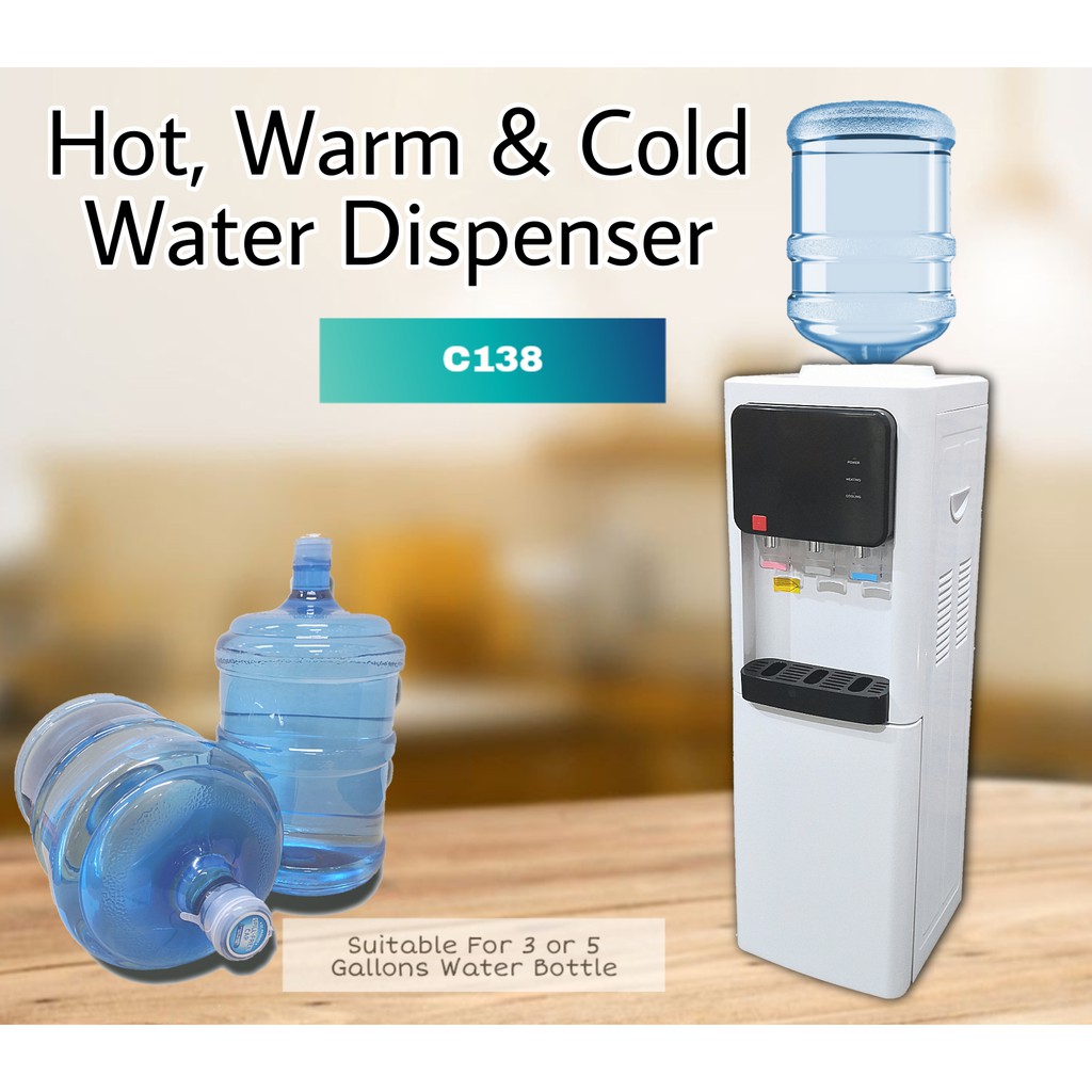 Cuzco C138 (Hot , Ambient & Cold) 3/5 Gallon Bottle Type Floor Standing Water Dispenser