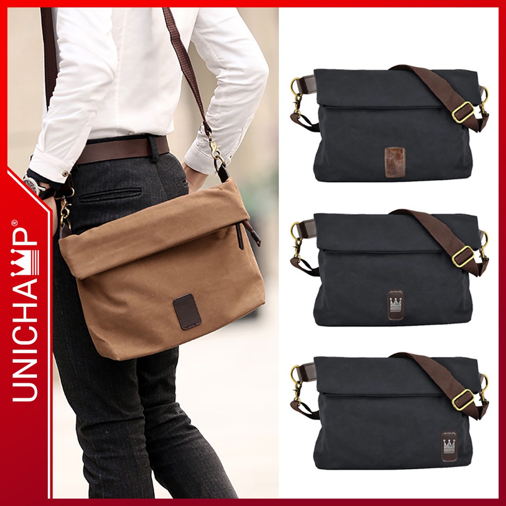 Unichamp Sling Bag Men Beg Sandang Lelaki Canvas Beg Silang Lelaki ...