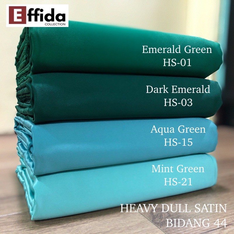 Kain Pasang Heavy Dull Satin Variasi Warna  Hijau  Bidang 44  