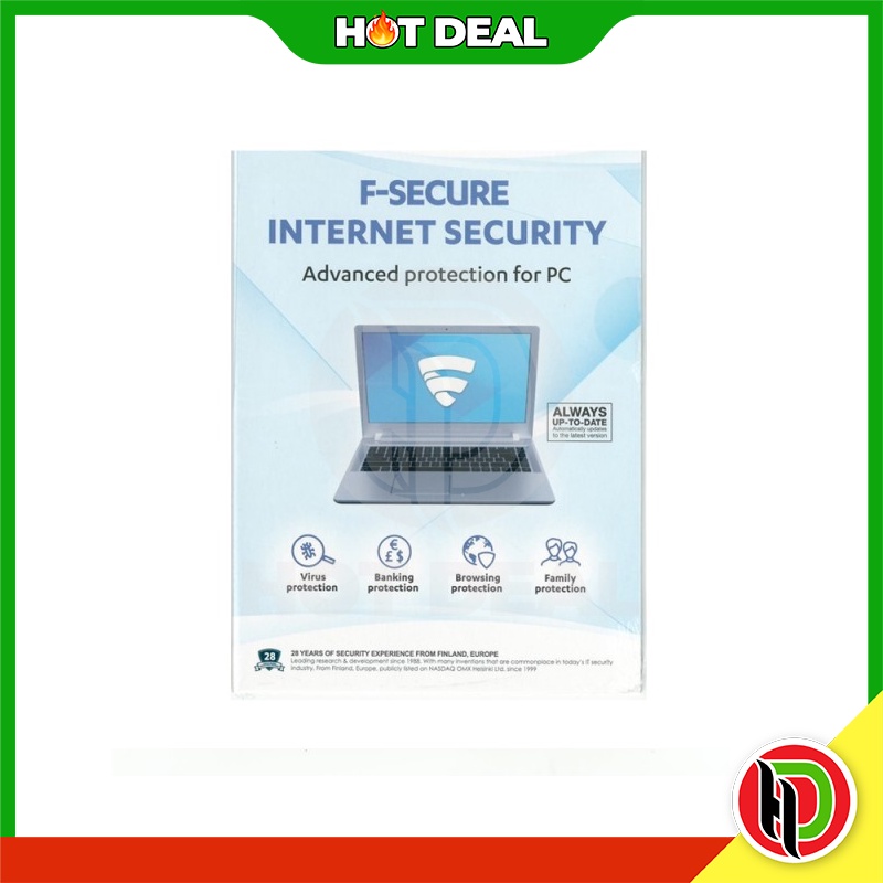 Hotdeal F-Secure Internet Security 1 Device Protection Software (With CD-Key Hard Copy) - 3 Years Antivirus Software