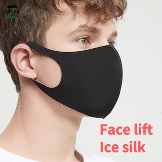 Ready Stock black Ice silk Men's Unisex Mask Outdoor Dustproof Sport Couple Face Masks Can Be Washed