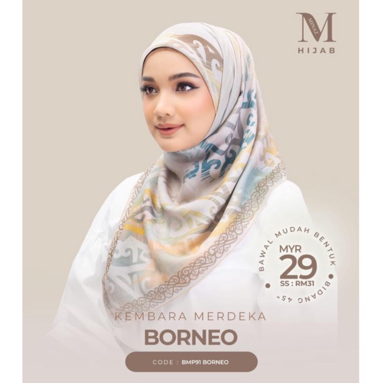 MINAZ HIJAB KEMBARA MERDEKA SERIES : BORNEO (BMP 91) | Shopee Malaysia