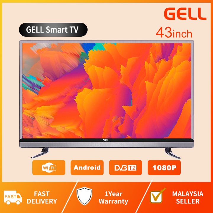 GELL Smart TV 43 inch LED TV With Android TV / MYTV/WIFI | Shopee Malaysia