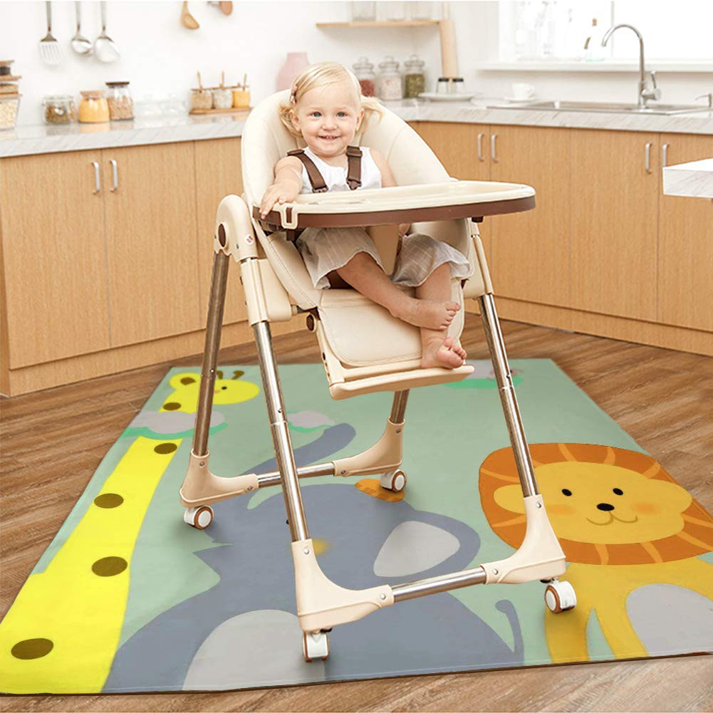 DDSTAR Highchair Splash Non-Slip Mat 130 130CM/51*51 for Under High Chair/Arts/Crafts Portable Play Mat and Table Cloth C 