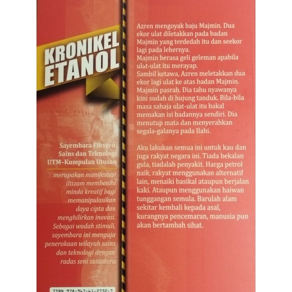 Novel Kronikel Etanol Sayembara Fiksyen Sains Teknologi Utm Press Shopee Malaysia