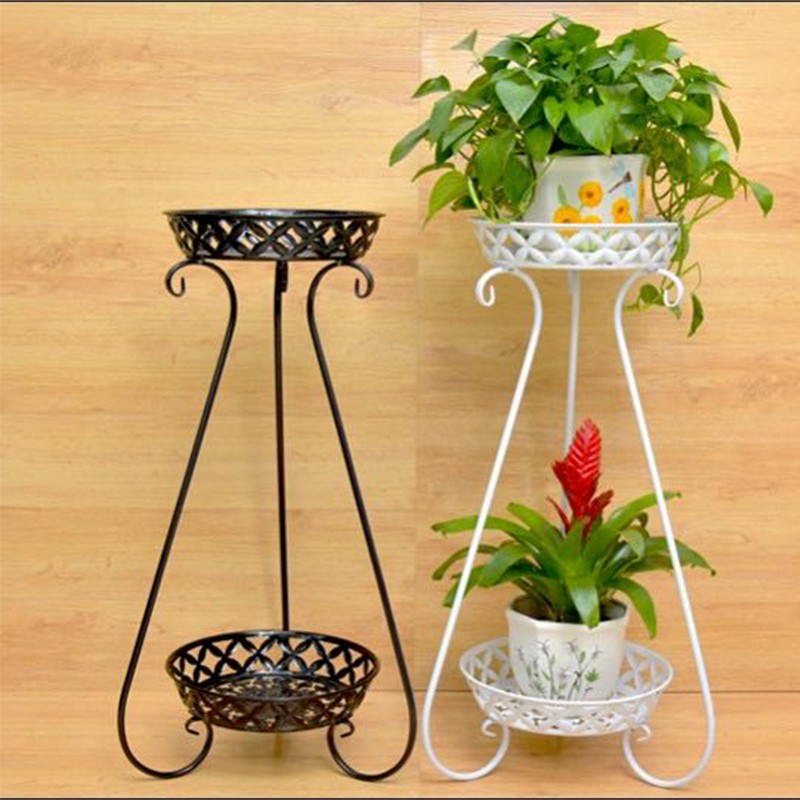  Rak  Pasu Bunga  2 Layer Flower Shelf Flower Pot Plants Rack 