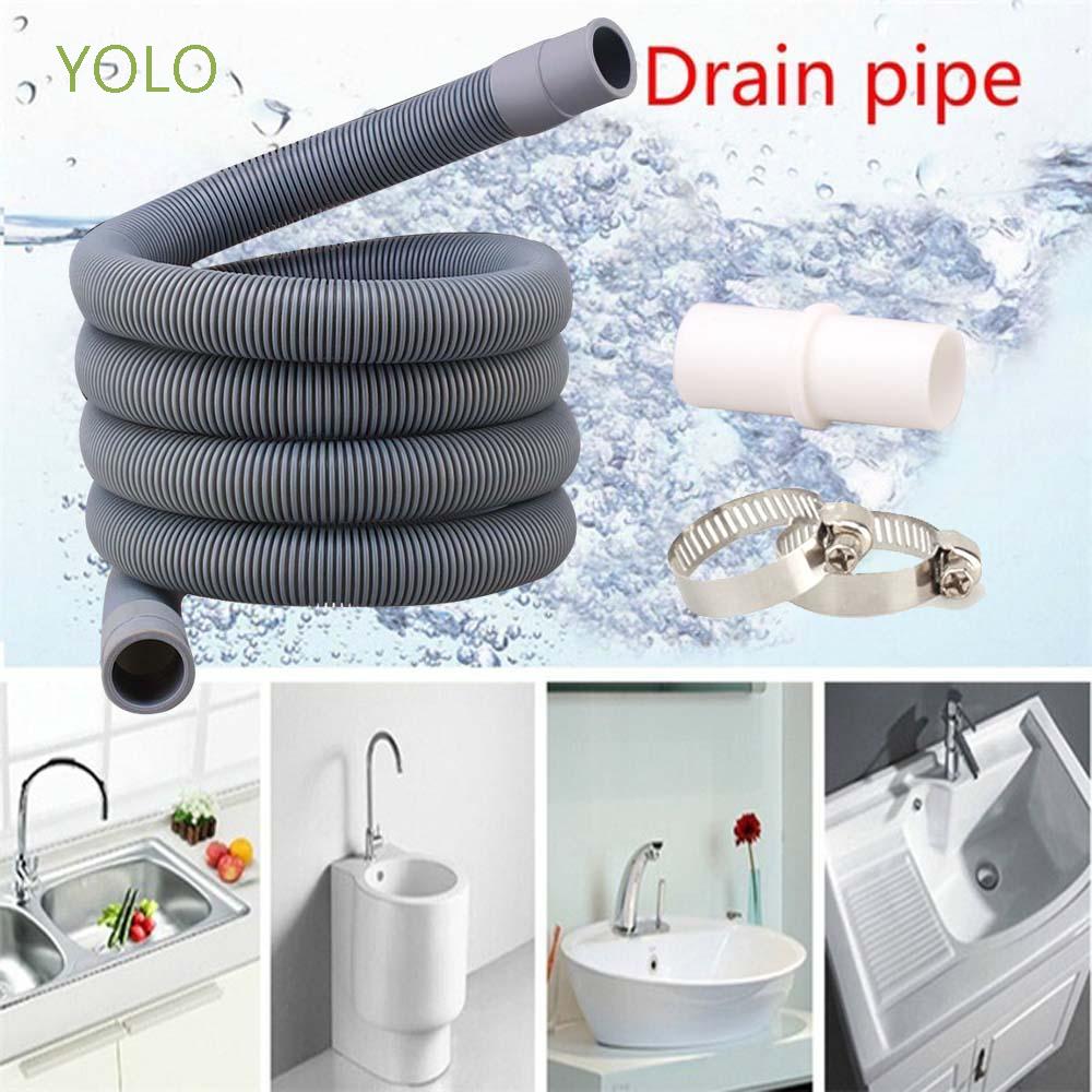 YOLO Plastic Drain Hose Universal Plumbing Hoses Extension Pipe Deodorant Telescopic Dishwasher Bathroom accessory 1/2/3M Washing Machine Sink