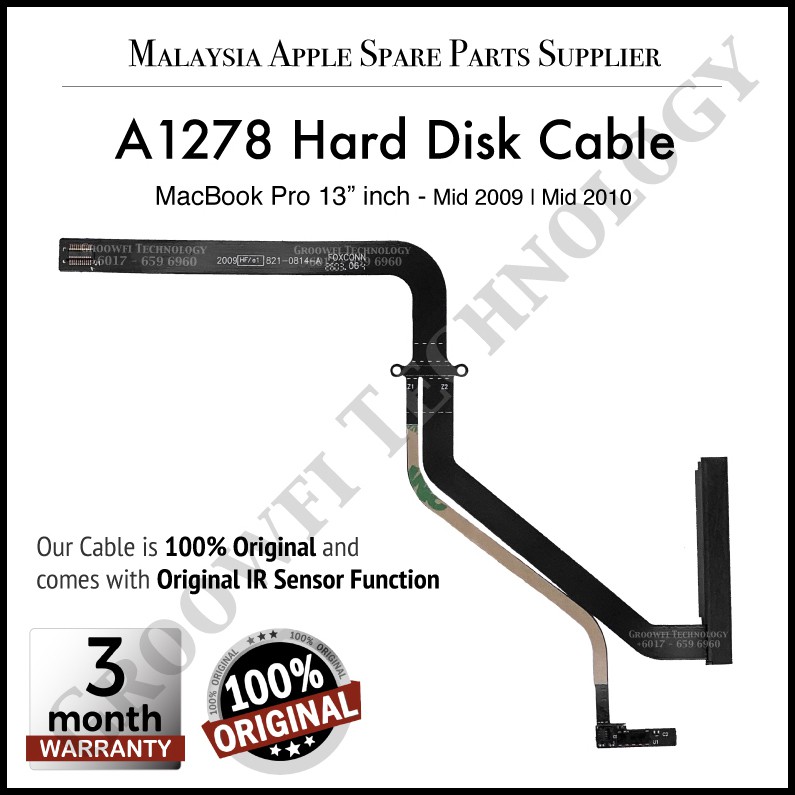 New Original Apple Macbook Pro 13 Inch Mid 09 10 A1278 Sata Hard Disk Hdd Ssd Cable 1 0814 A Shopee Malaysia