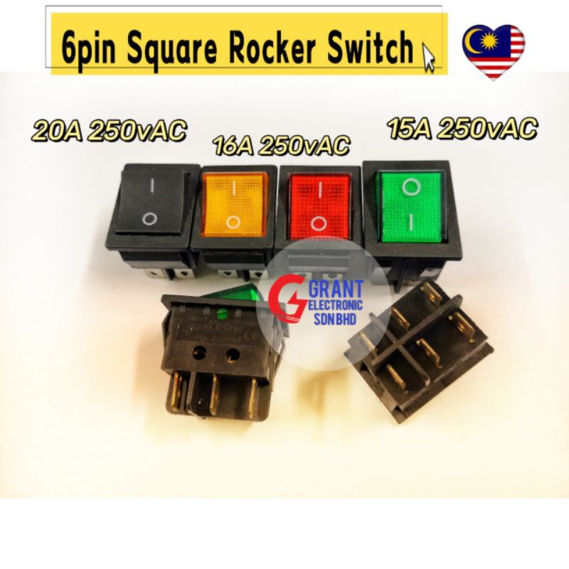 Details about   KCD4 Rocker Boat Switch Terminals ON/OFF 4/6PIN 16A/30A 250V 25*31MM DPST/DPDT 