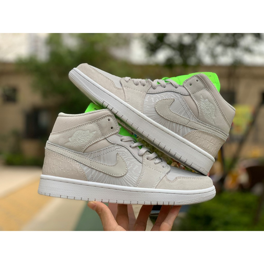 grey and green jordan 1