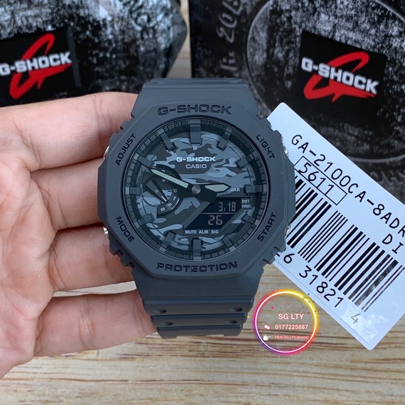 100% AUTHENTIC CASIO G-SHOCK GA-2100CA-8A G-SHOCK camouflage motif on ...