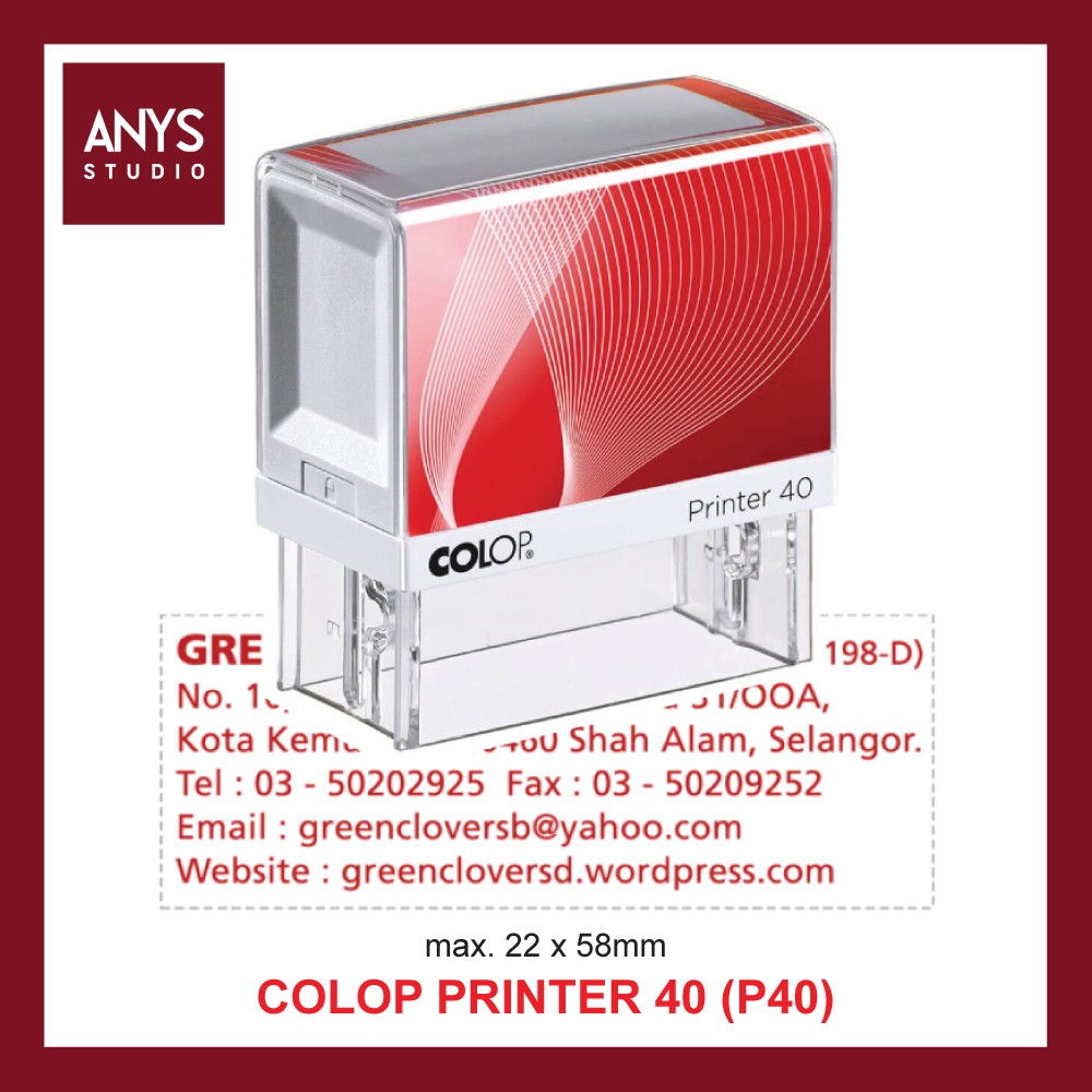 [Custom Made] (P40) COLOP Printer Line Printer 40 SelfInking Stamp