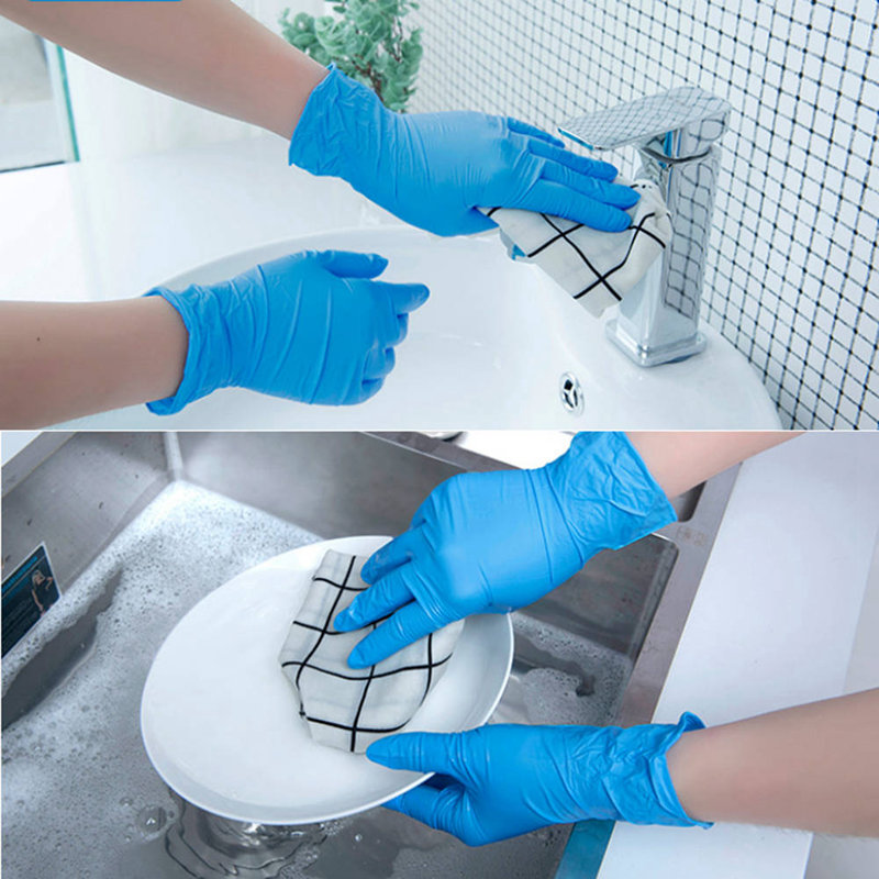 Dainzusyful Gloves,Rubber Comfortable Disposable Mechanic Nitrile Gloves Medical Exam Gloves for Cleaning,Kitchen,Work 