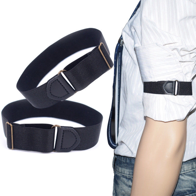 2pcs Women Men S Non Slip Elastic Shirt Garter Belts Sleeves