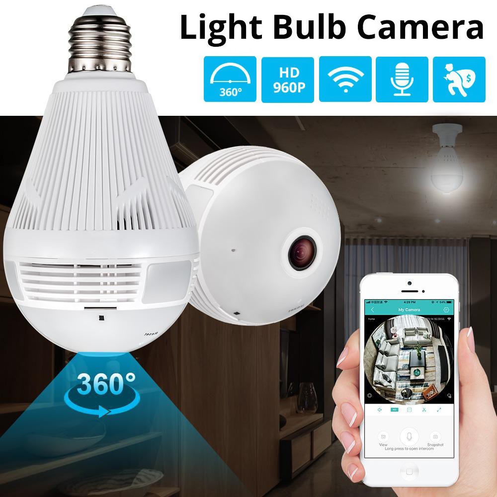 (V380Pro)1080P Camera 360° IP Camera Wifi Wireless LED Light Lamp Bulb ...