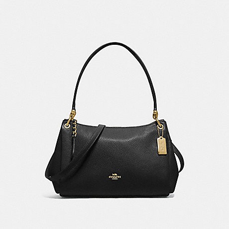 coach small black leather shoulder bag