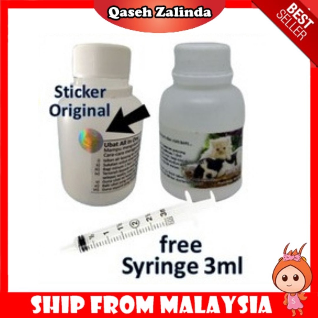 1 Botol All In One Fever Flu Ubat Demam Selsema Sakit Mata Cirit Birit Kucing Anjing Kera Beruk Arnab Hamster Shopee Malaysia