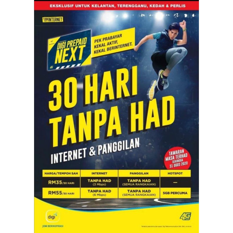 Rm35 digi unlimited internet SEMAK PAS