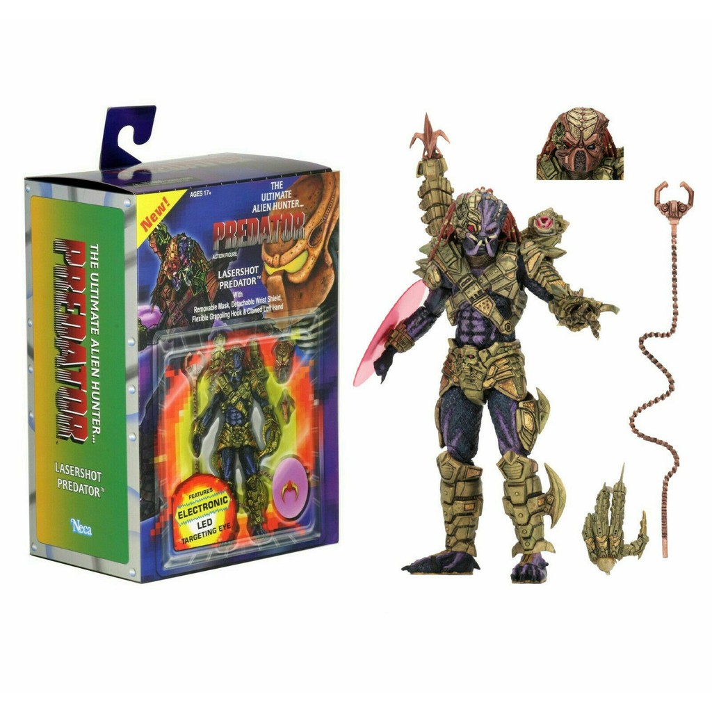 Neca Predator Ultimate Lasershot Predator Kenner Led 7 Action Figure New Dark Horse Comic Shopee Malaysia - dark predator mask roblox