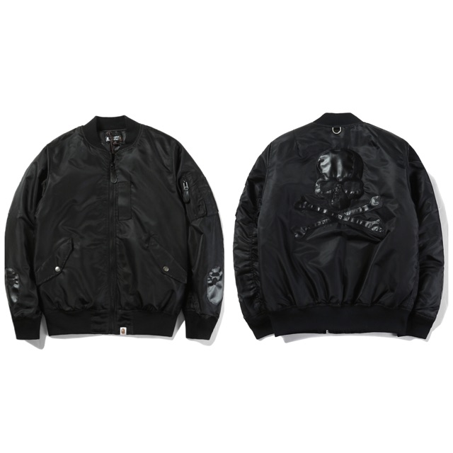 bape bomber jacket black