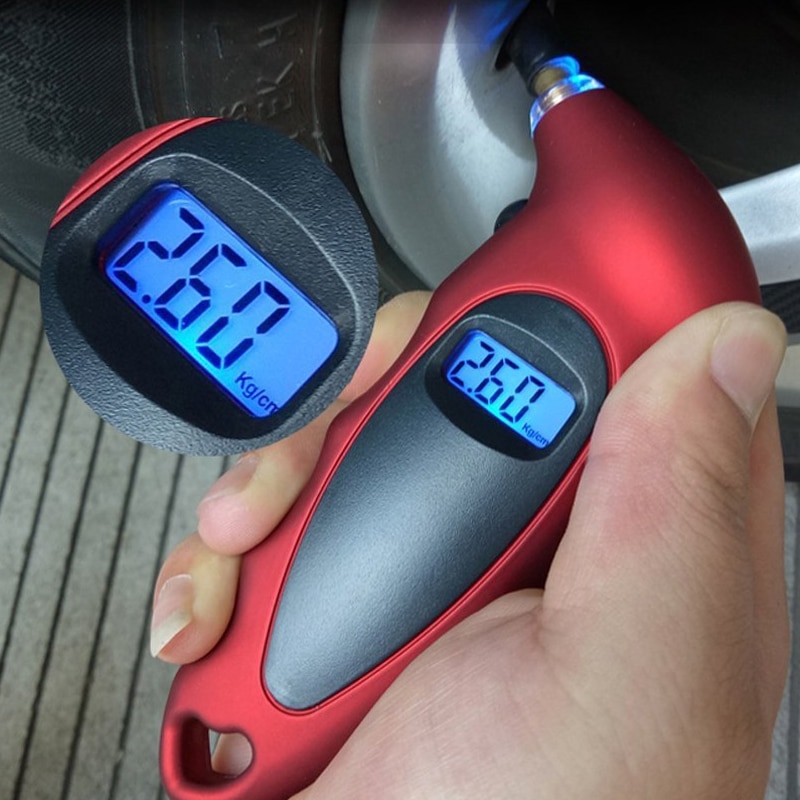 Digital LCD Tyre Pressure Gauge Tester Measurement Car Motorcycle Bike Van Tools