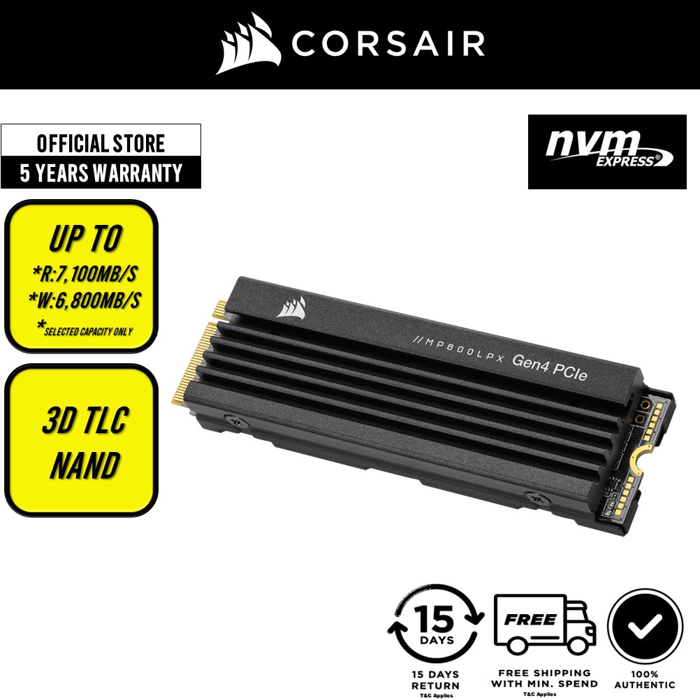 Corsair MP600 GS 500GB NVMe SSD - PCIe Gen4 M.2 SSD Für Gaming & PC
