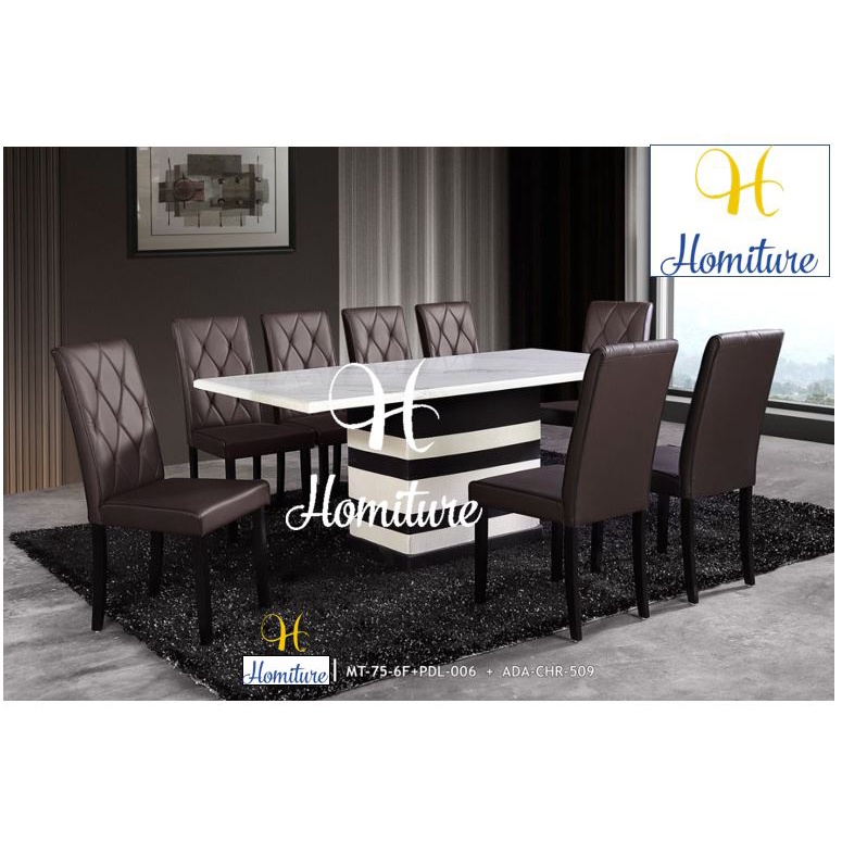 Premium Custom Luxury Marble Dining Table Rectangular +8 Seater Chair ...