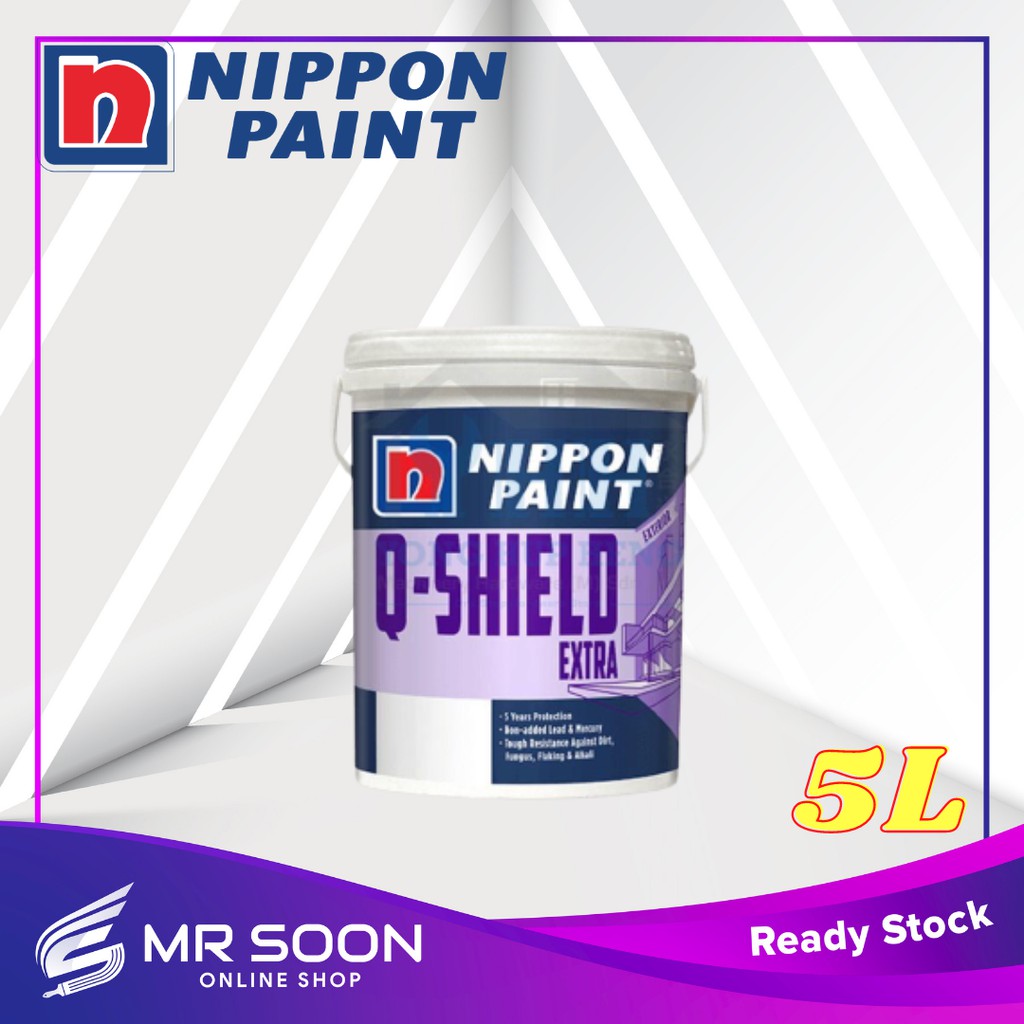 NIPPON PAINT QShield 5L Exterior Paint/Cat Luar/Nippon Exterior Paint