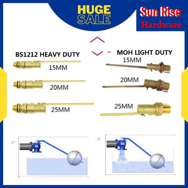 G 1/2" 3/4" 1" / 15MM 20MM 25MM / CITY BRAND BRASS MOH BS1212 FLOAT