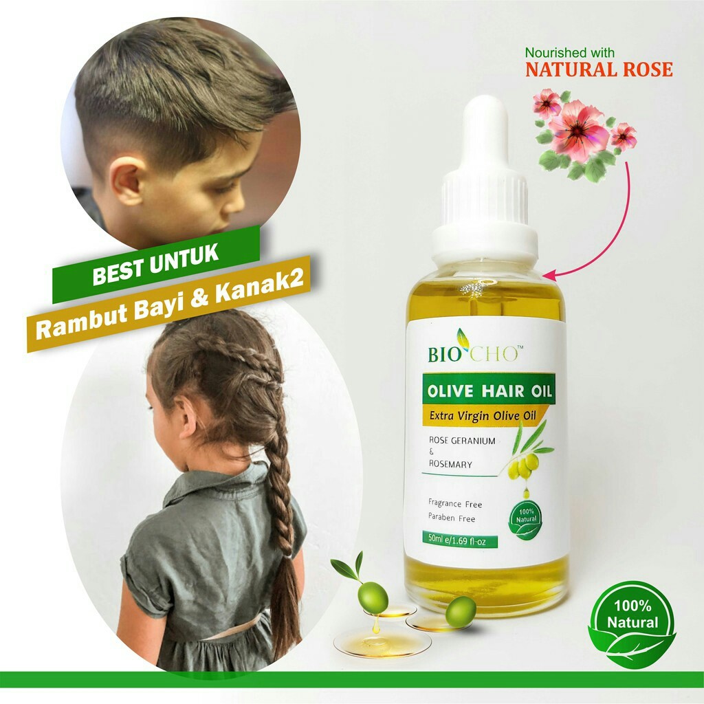 MINYAK RAMBUT ZAITUN HAIR OLIVE OIL 100% NATURAL BIO CHO