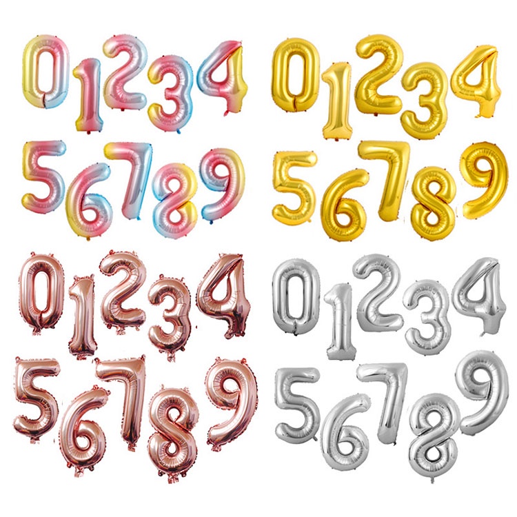 (0-9) Premium Quality 16 Inch Numbers Foil Balloon / Foil Balloon / Belon Nombor